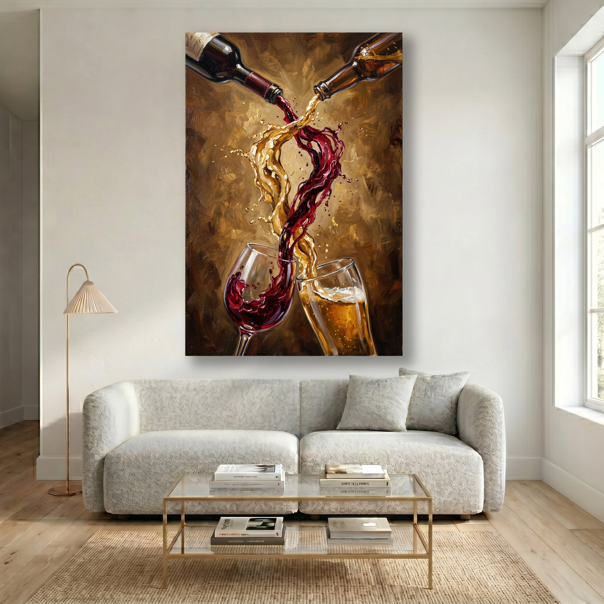 Painting Wine and Beer Pouring Still Life
