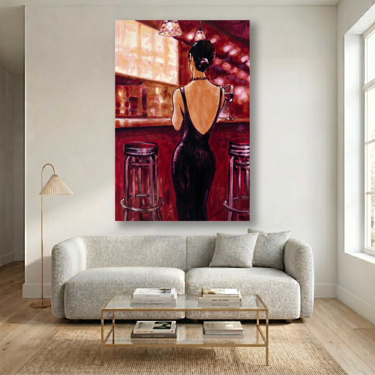 Painting Woman in Backless Dress