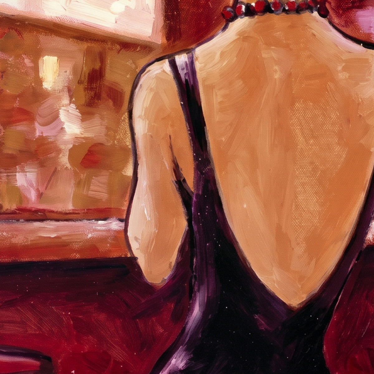 Painting Woman in Backless Dress