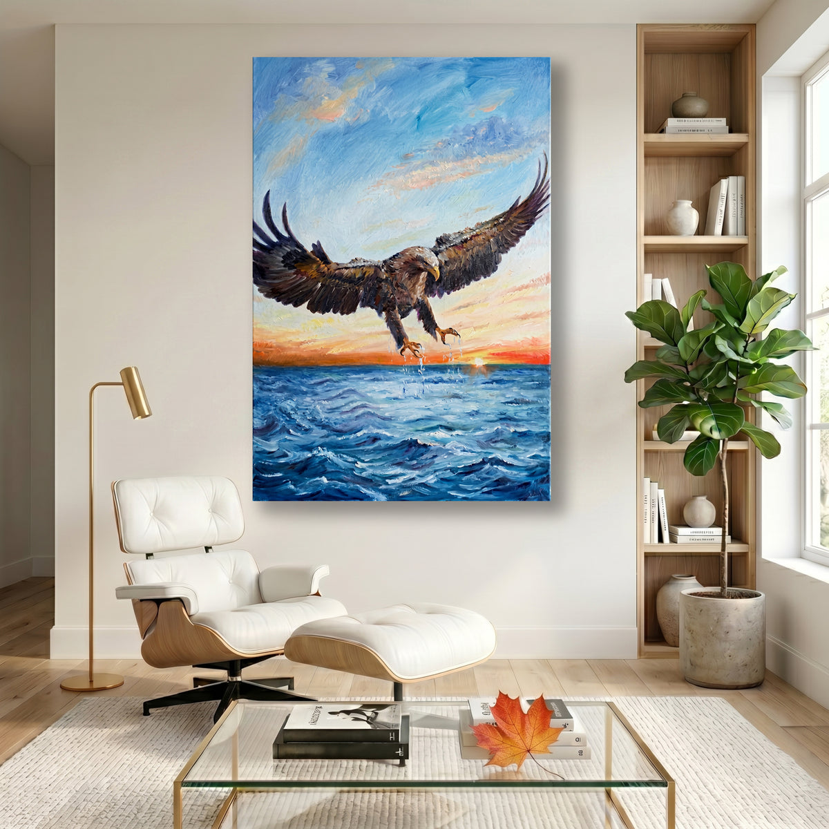 Painting Eagle Over Ocean