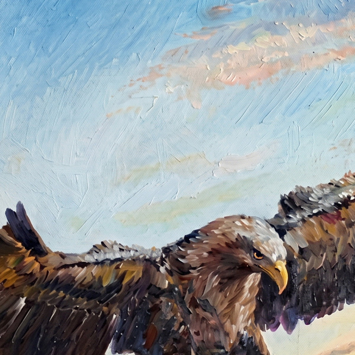 Painting Eagle Over Ocean