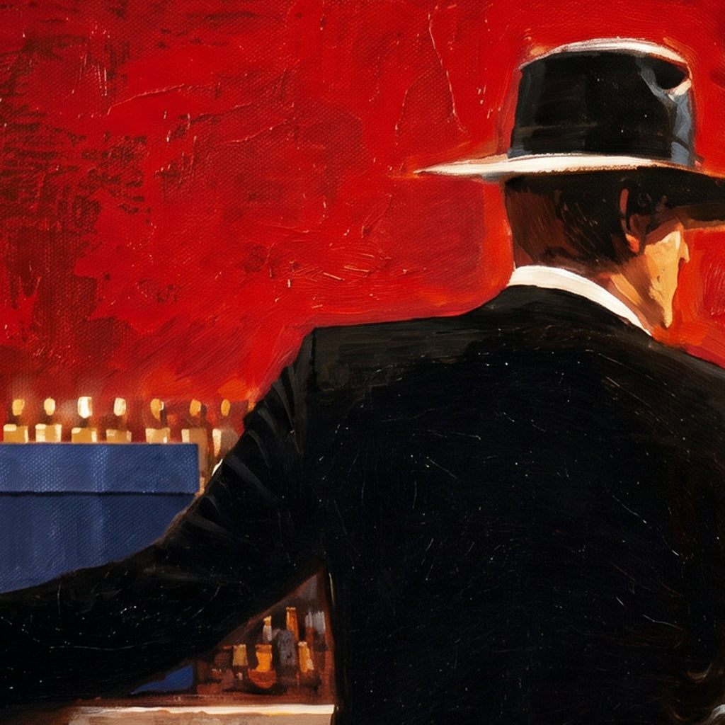 Painting Man with Cigar at the Red Bar
