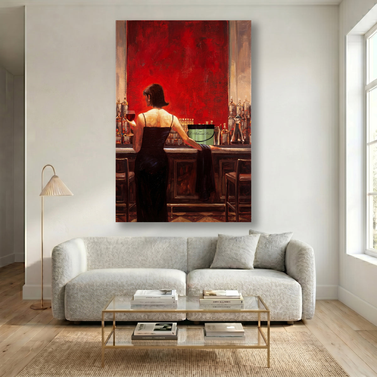 Painting Woman at the Red Bar