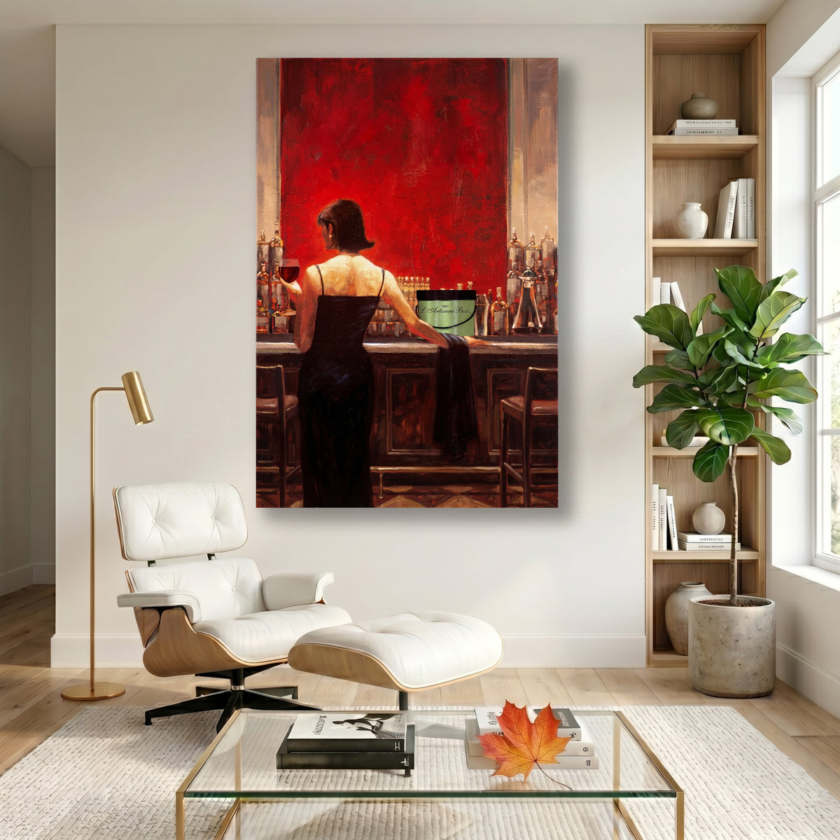 Painting Woman at the Red Bar