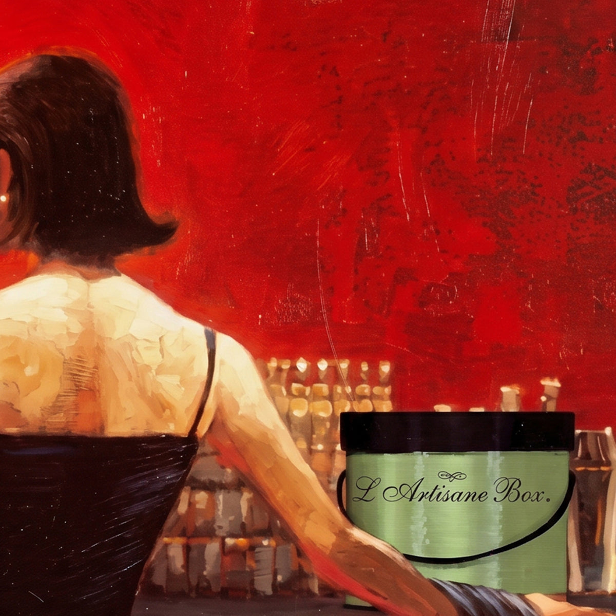Painting Woman at the Red Bar