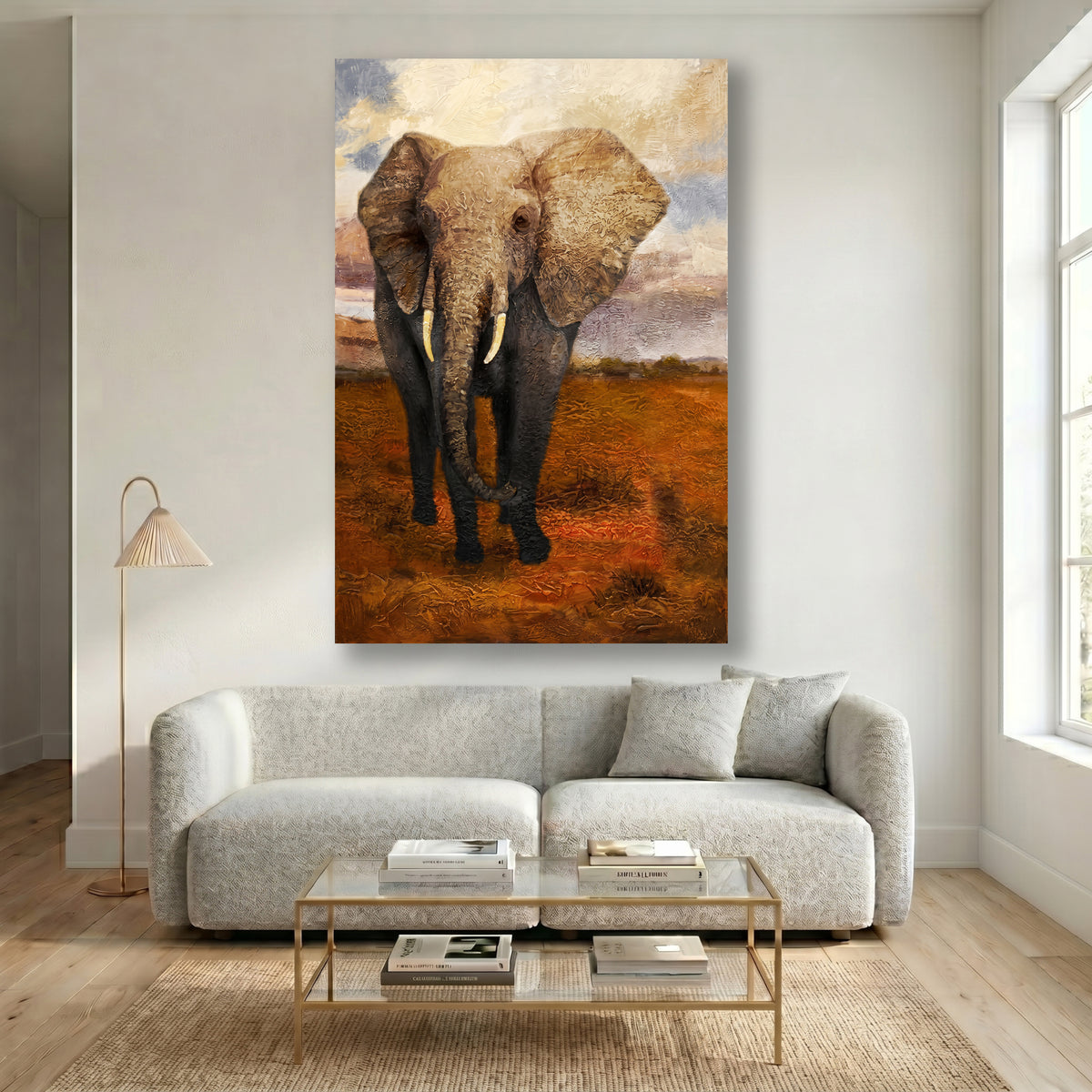 Painting Elephant on Savanna