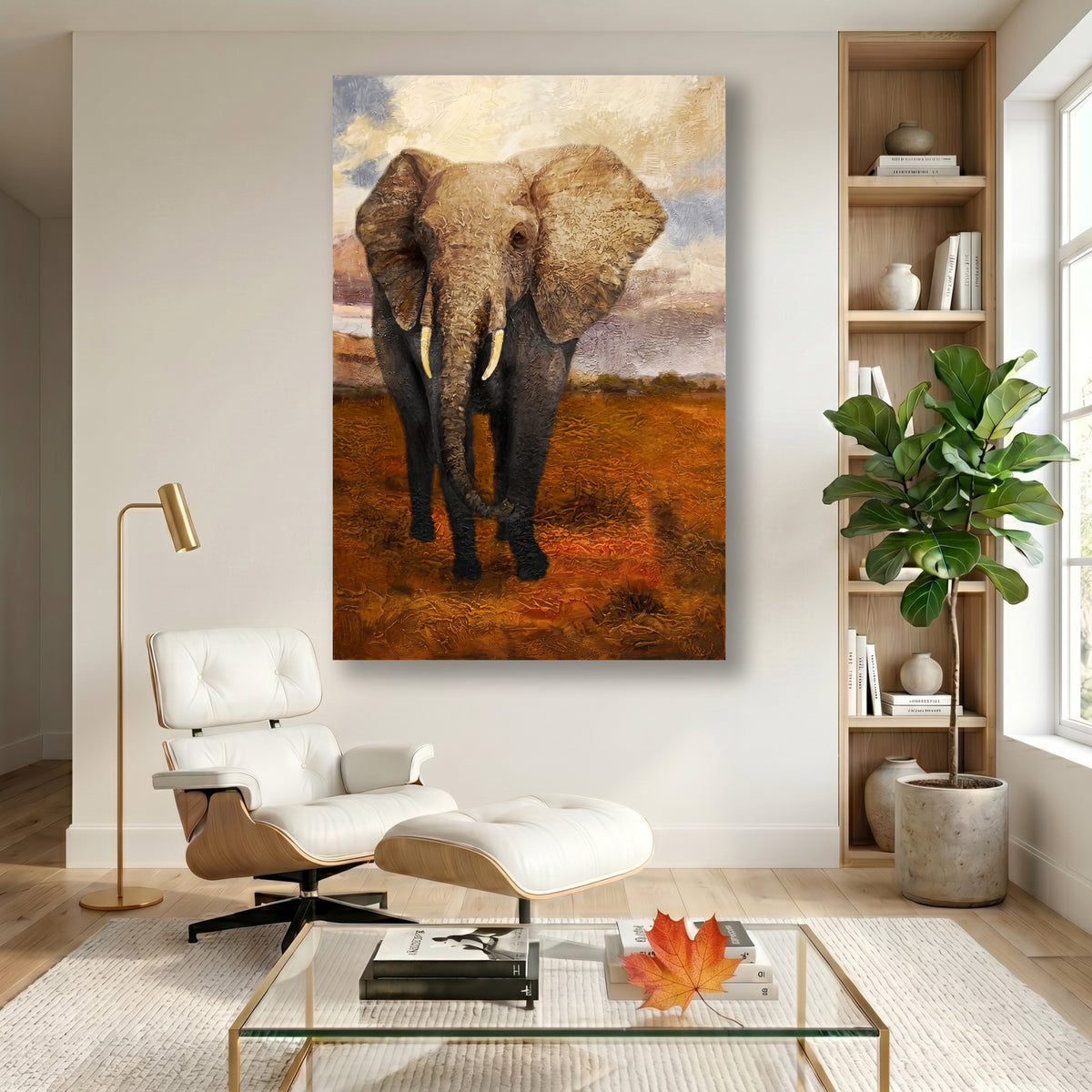 Painting Elephant on Savanna