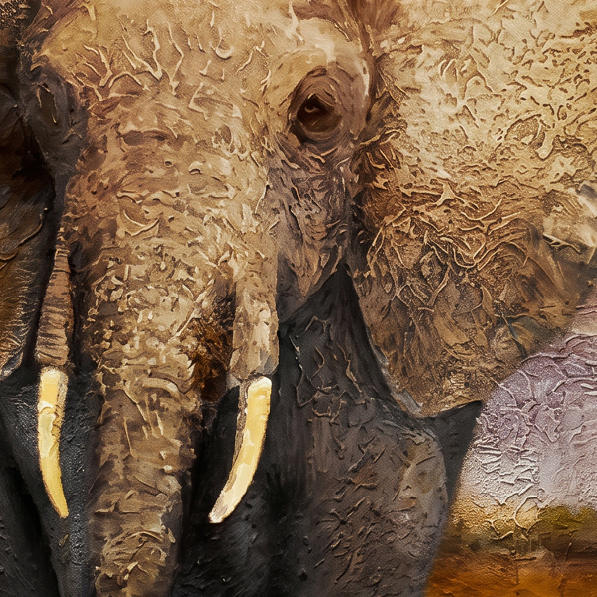 Painting Elephant on Savanna