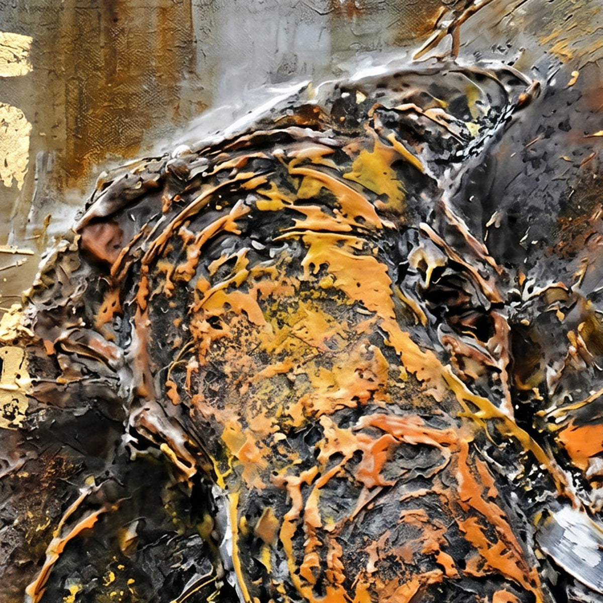 Painting Abstract Textured Elephant