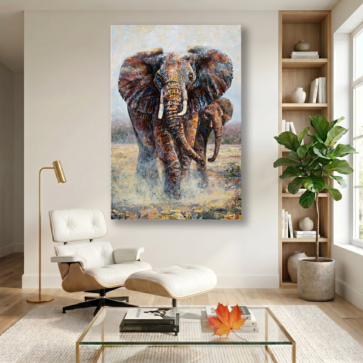 Painting Elephant and Calf