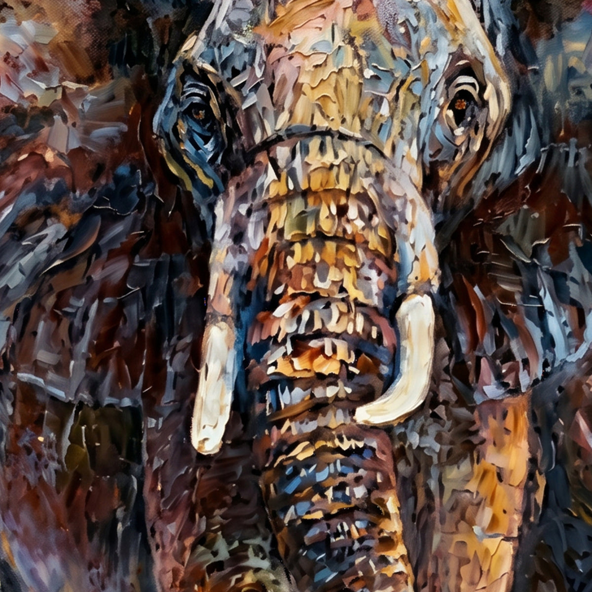 Painting Elephant and Calf