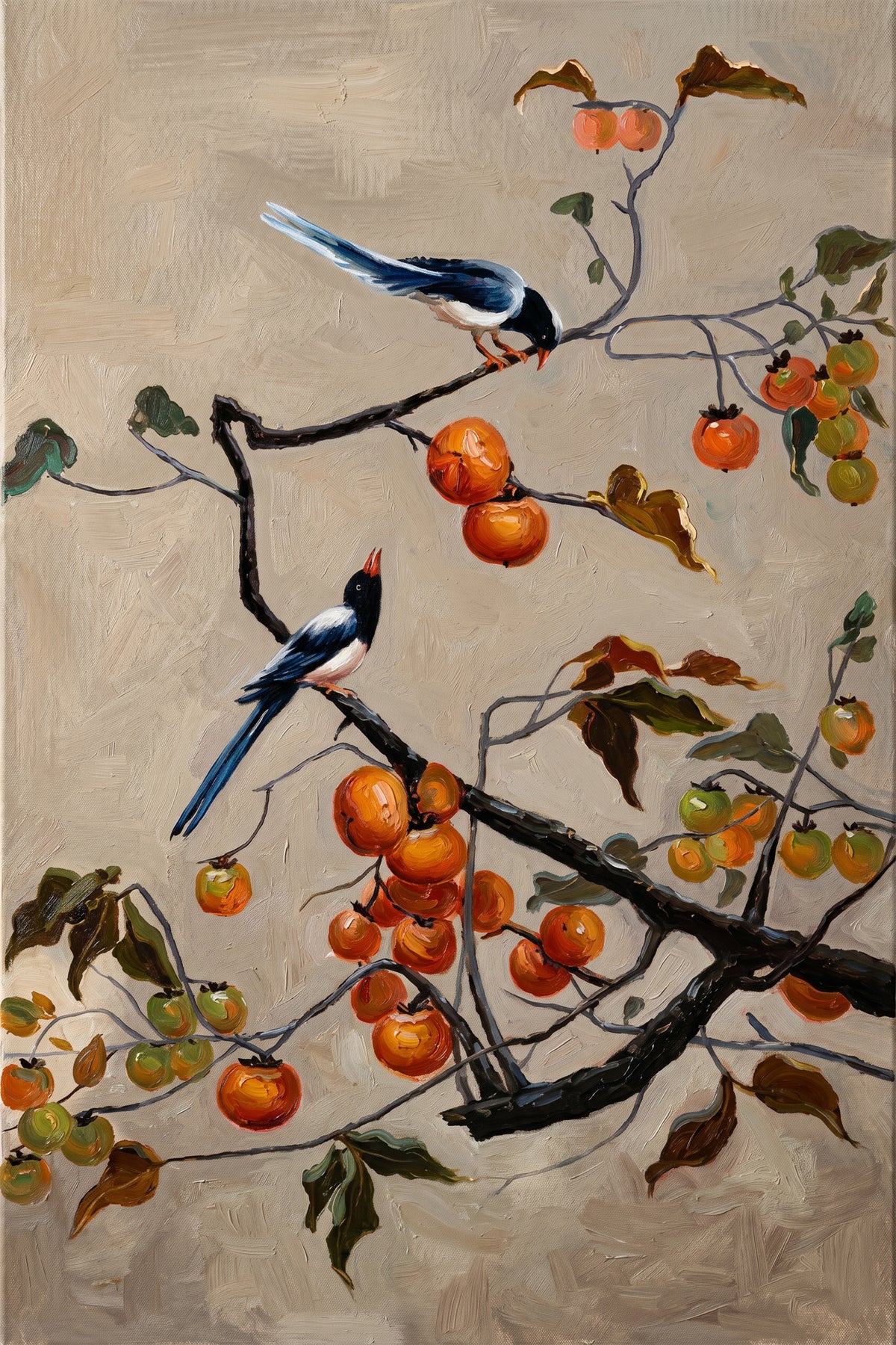Painting Birds and Persimmons