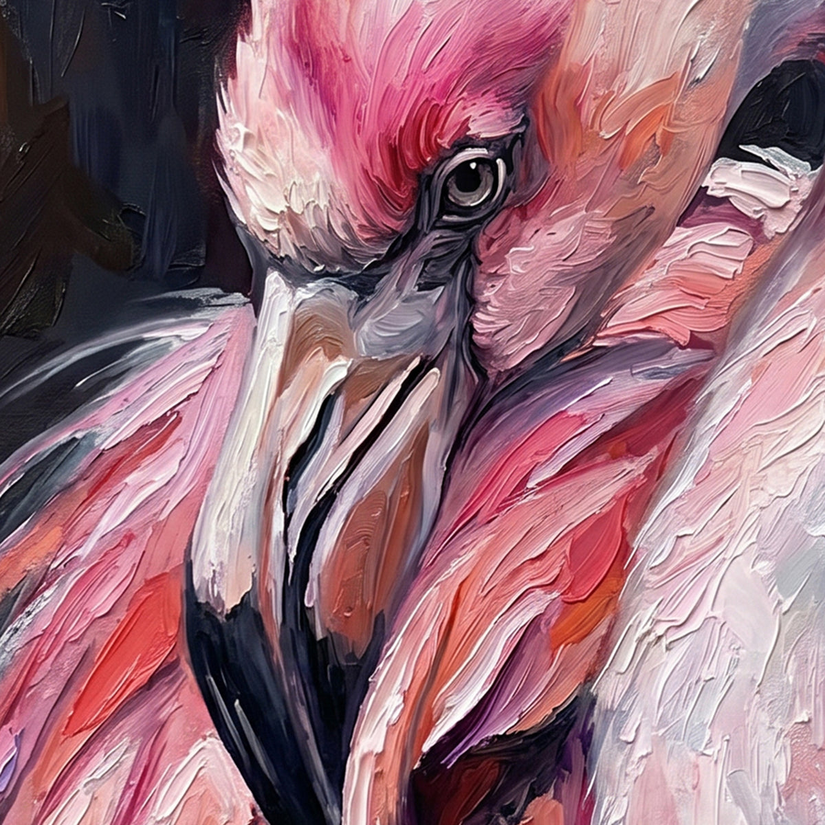 Painting Portrait of a Flamingo