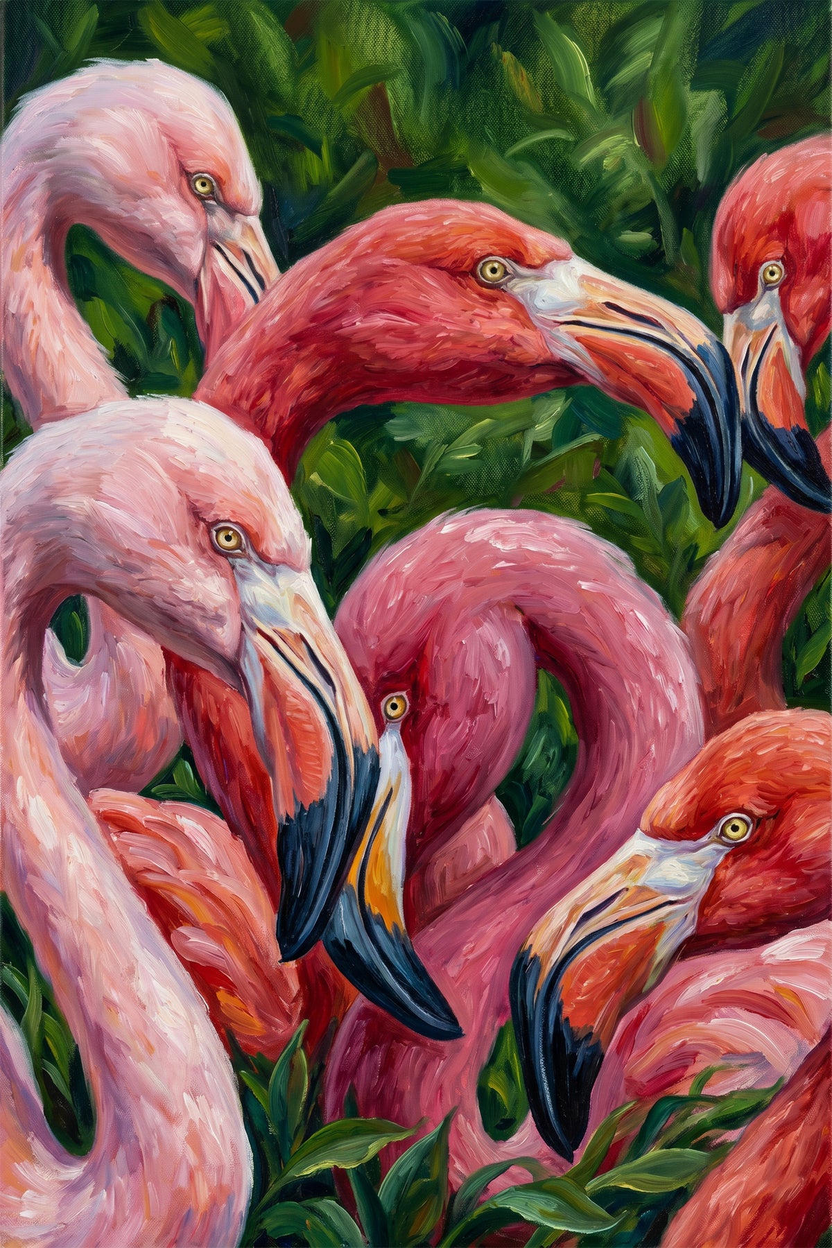 Painting Flock of Flamingos