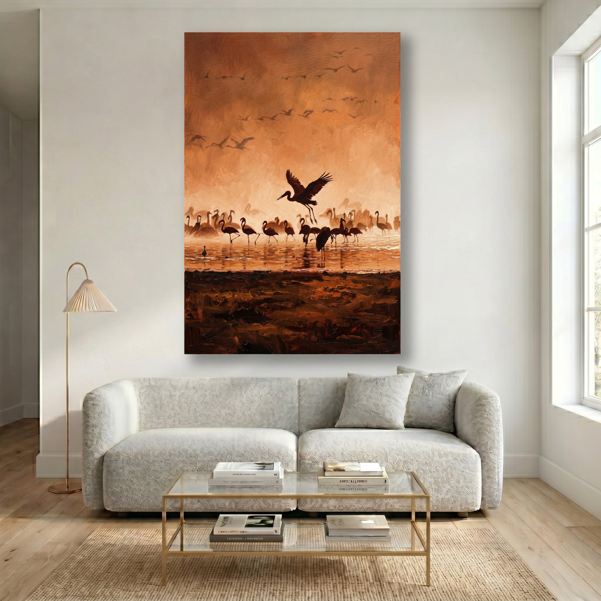 Painting Birds at Sunset