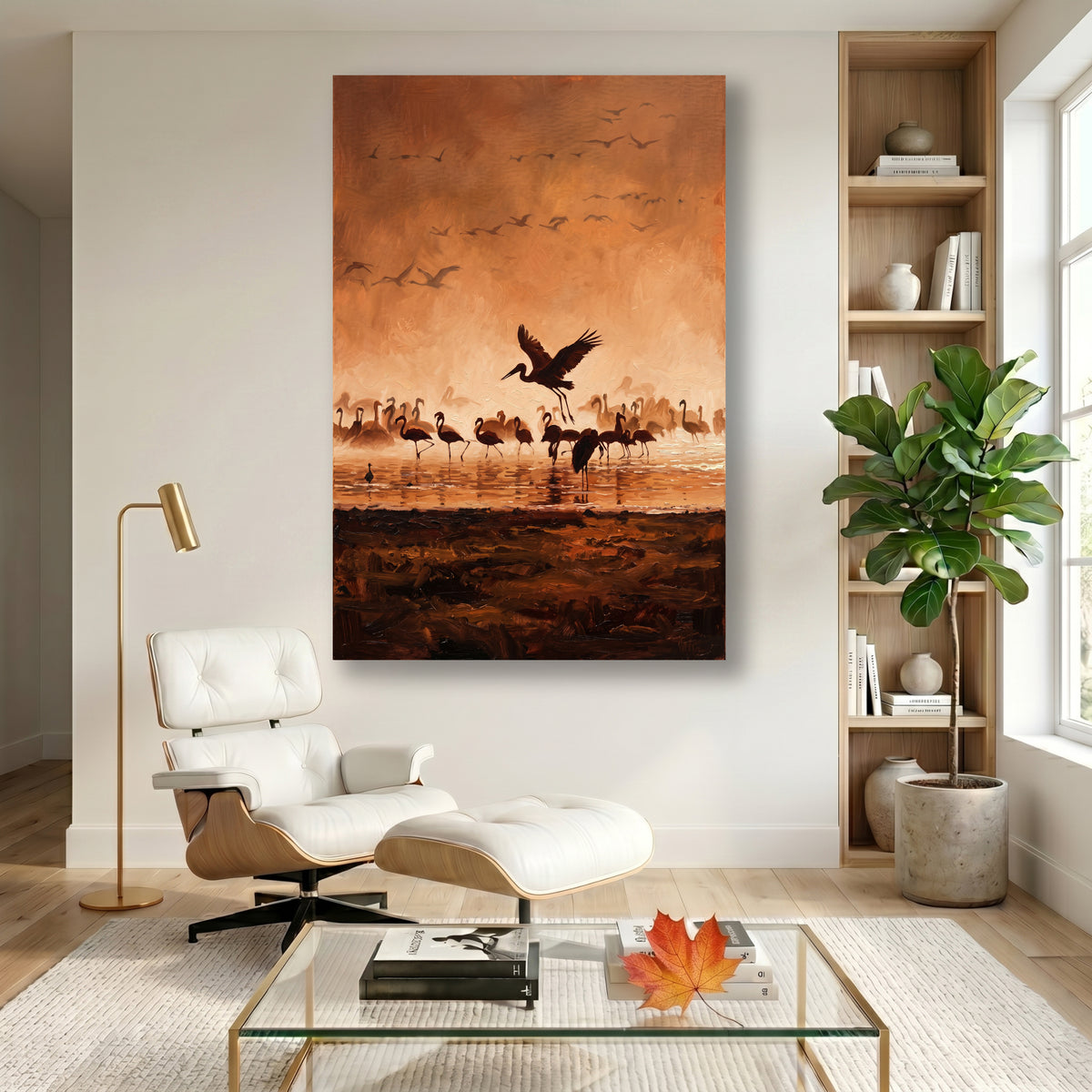 Painting Birds at Sunset