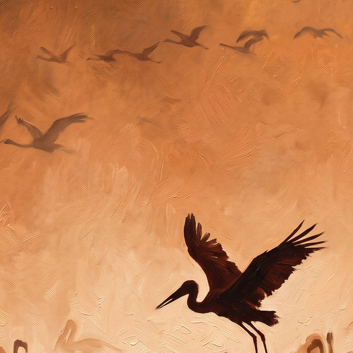 Painting Birds at Sunset