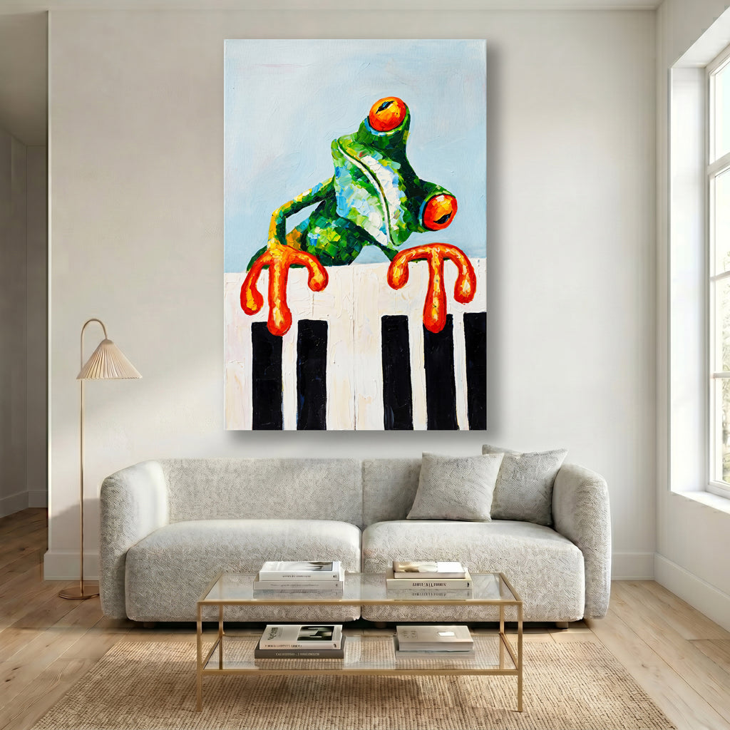 Painting Frog Playing Piano