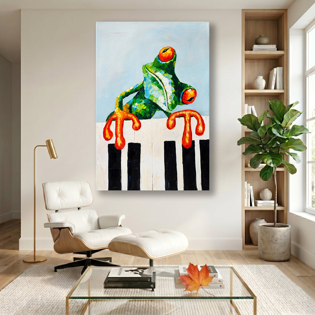 Painting Frog Playing Piano