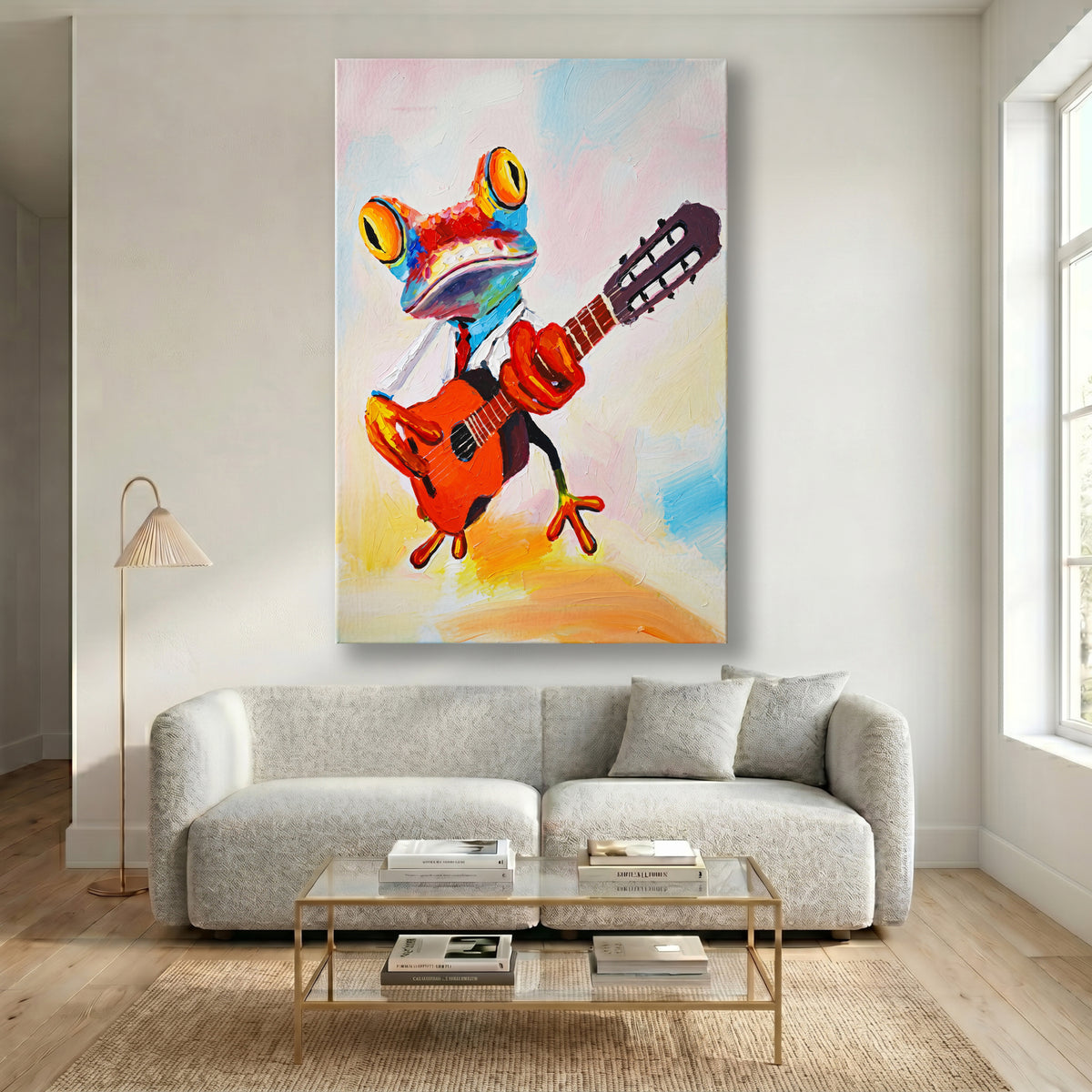 Painting Frog Playing Guitar