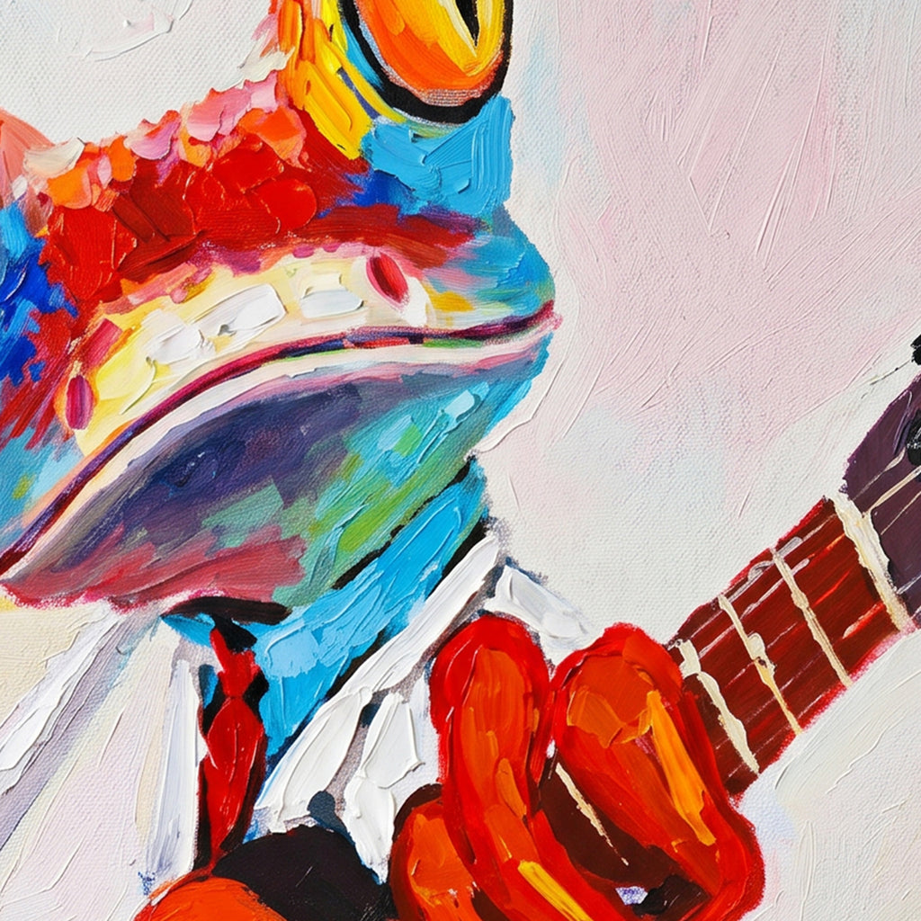 Painting Frog Playing Guitar