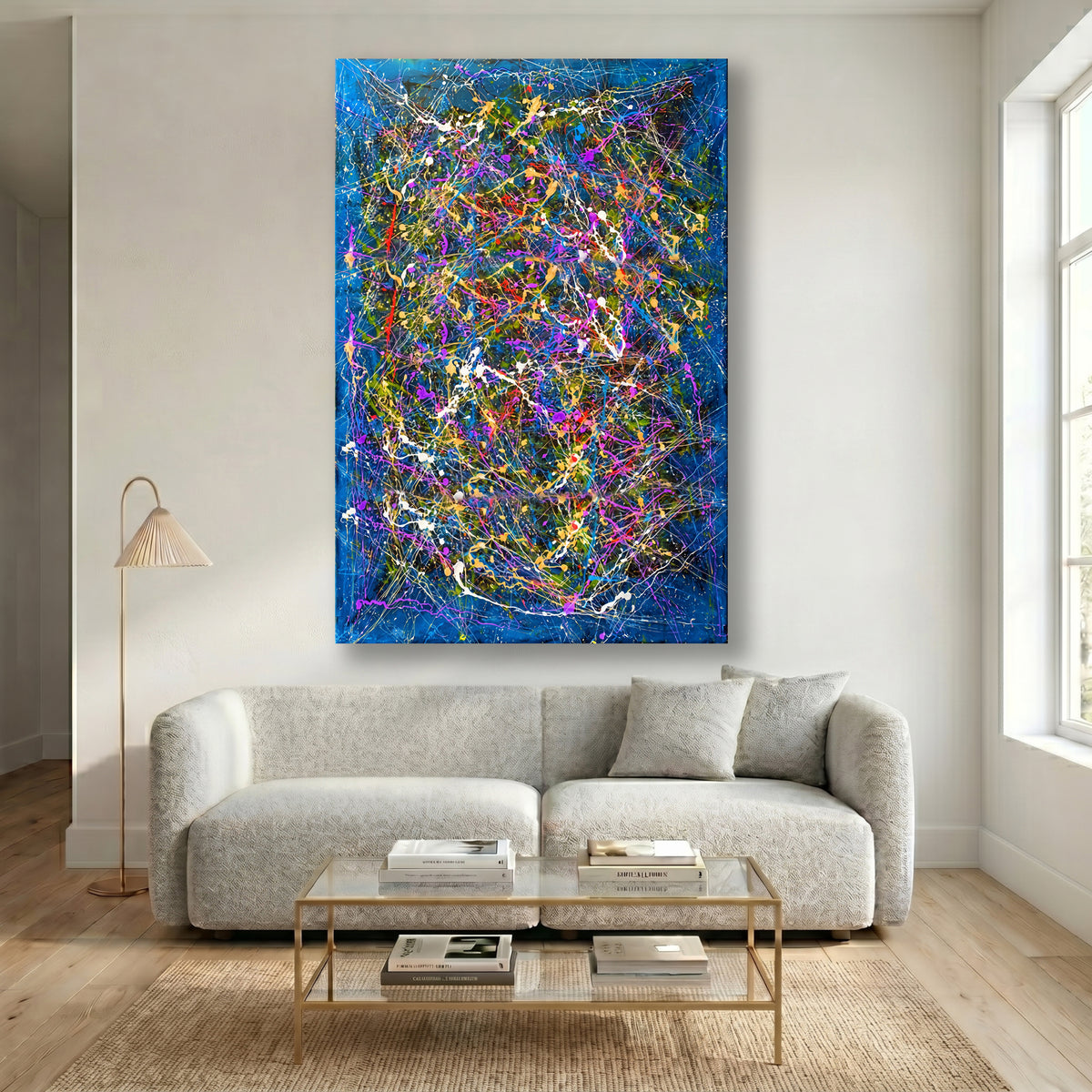 Painting Abstract Expressive Splatter Composition