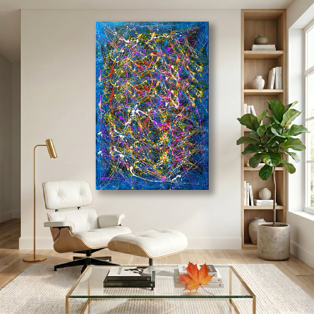 Painting Abstract Expressive Splatter Composition