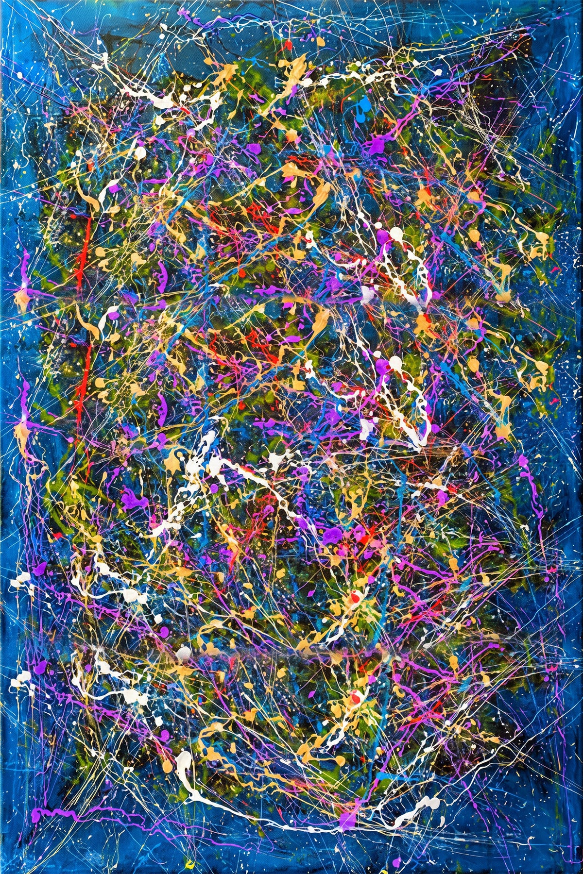 Painting Abstract Expressive Splatter Composition