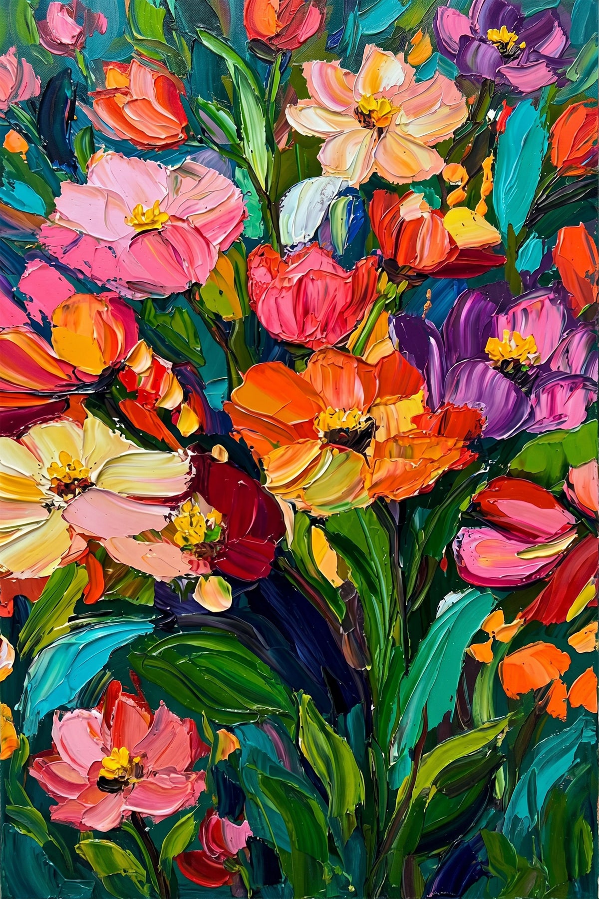 Painting Vibrant Floral Symphony