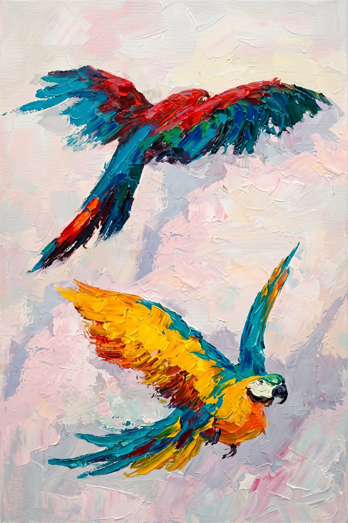 Painting Flying Parrots