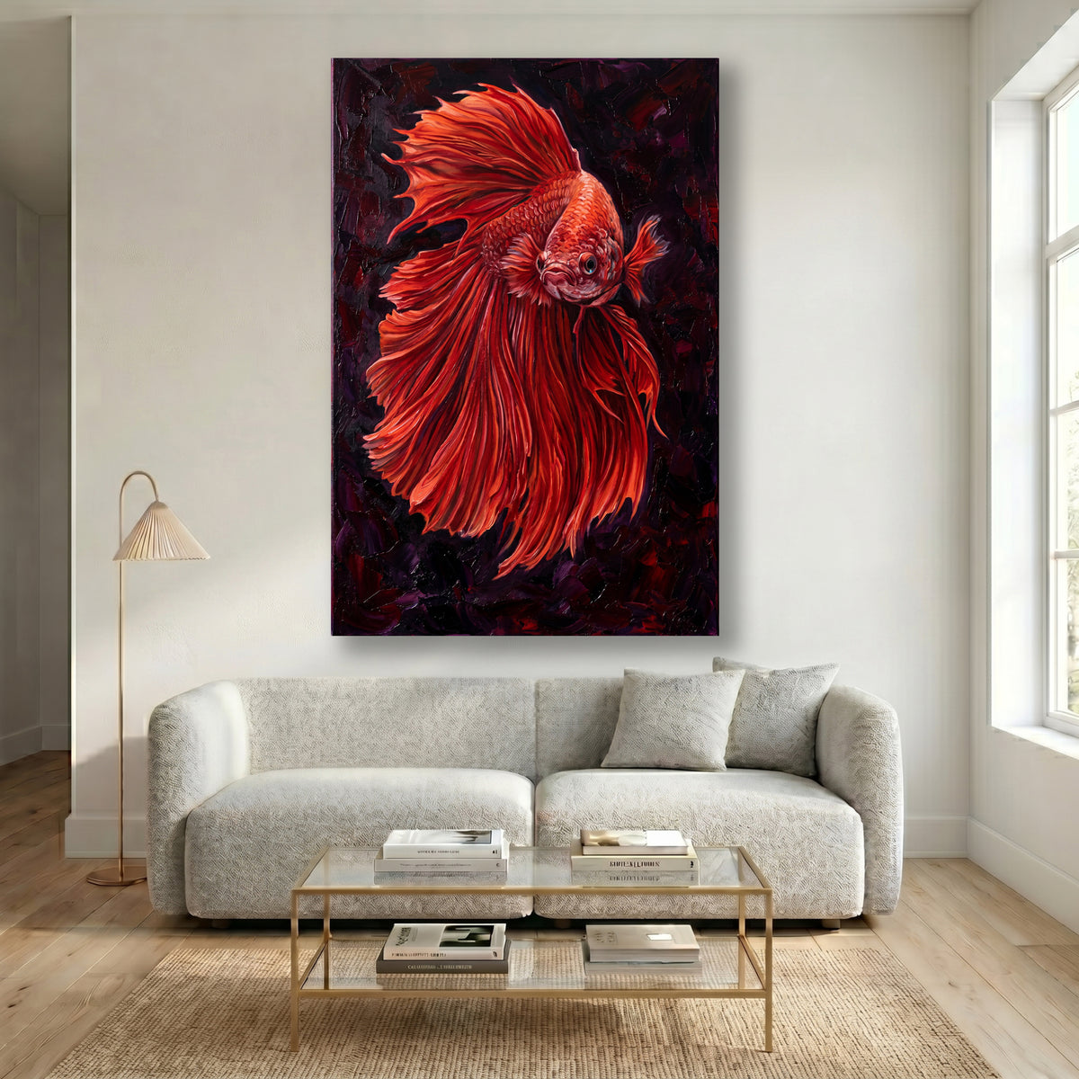 Painting Red Betta Fish