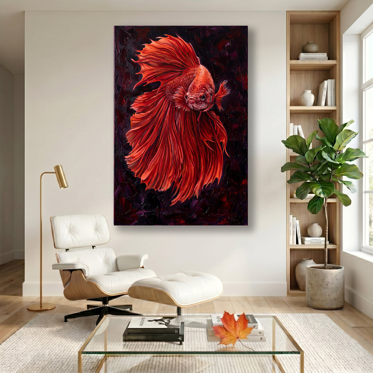 Painting Red Betta Fish