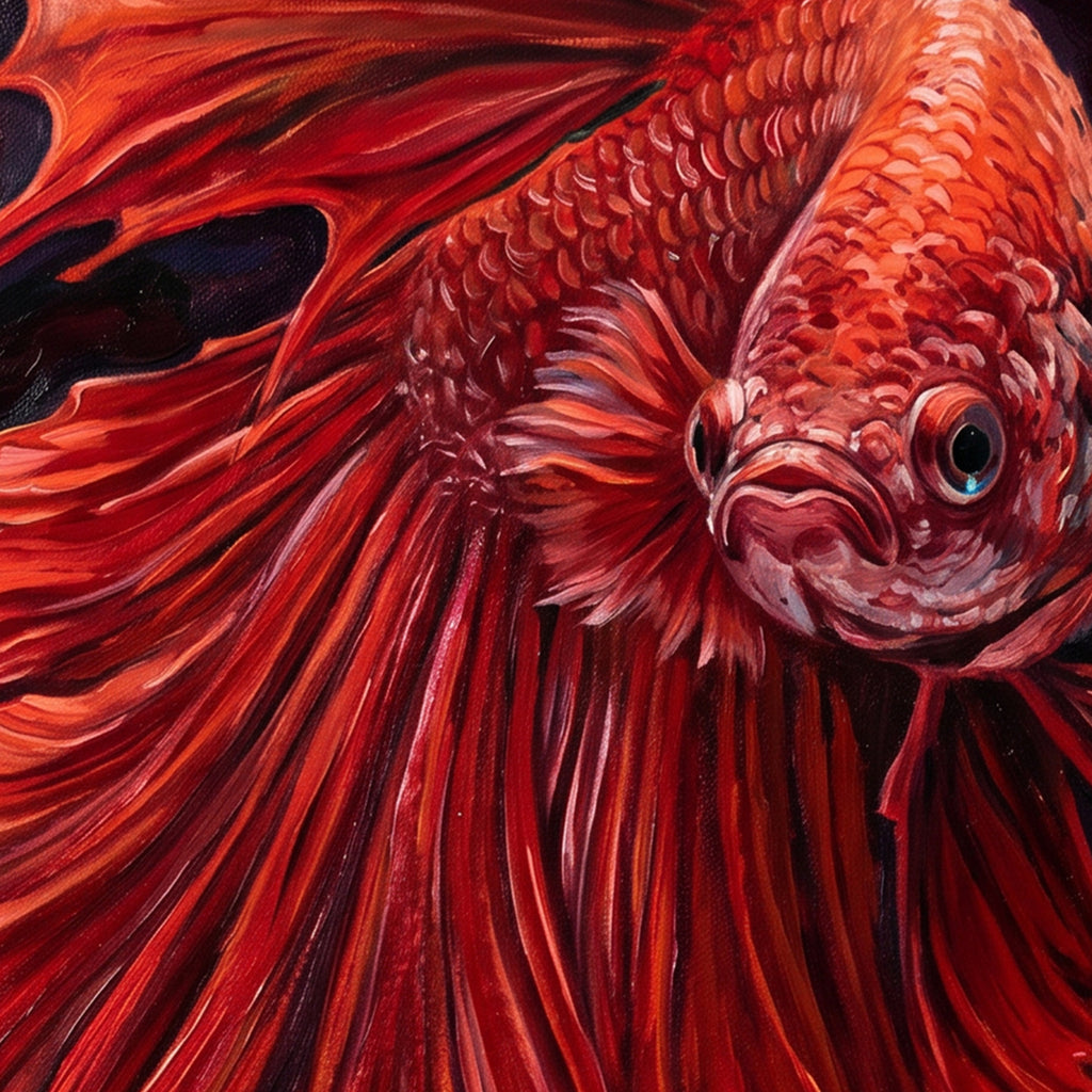 Painting Red Betta Fish