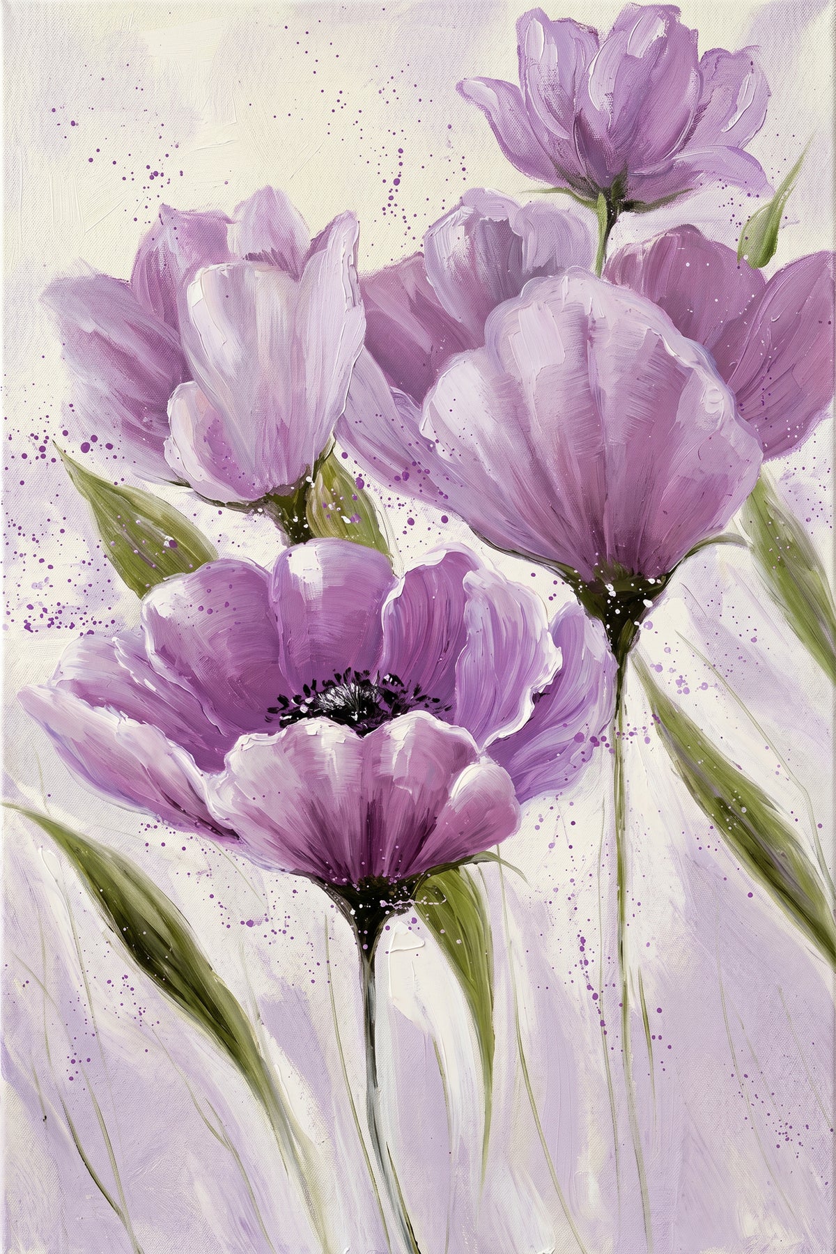 Painting Expressive Purple Anemones