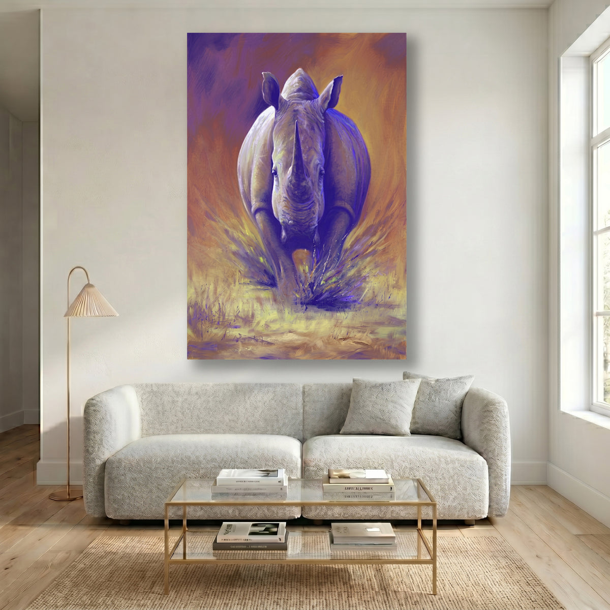 Painting Charging Rhinoceros