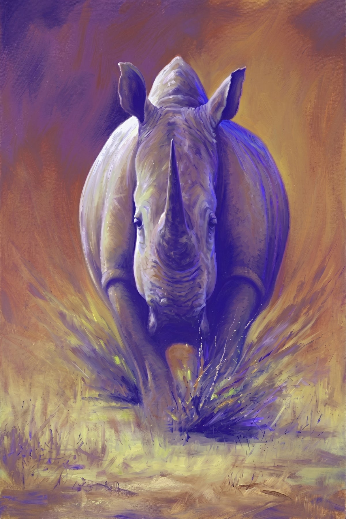 Painting Charging Rhinoceros