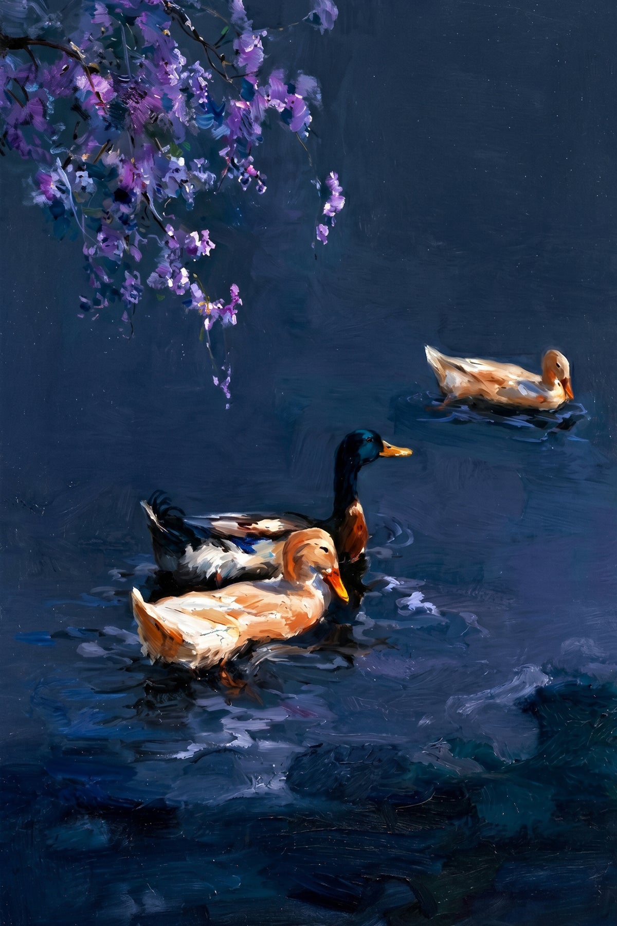 Painting Ducks in a Pond