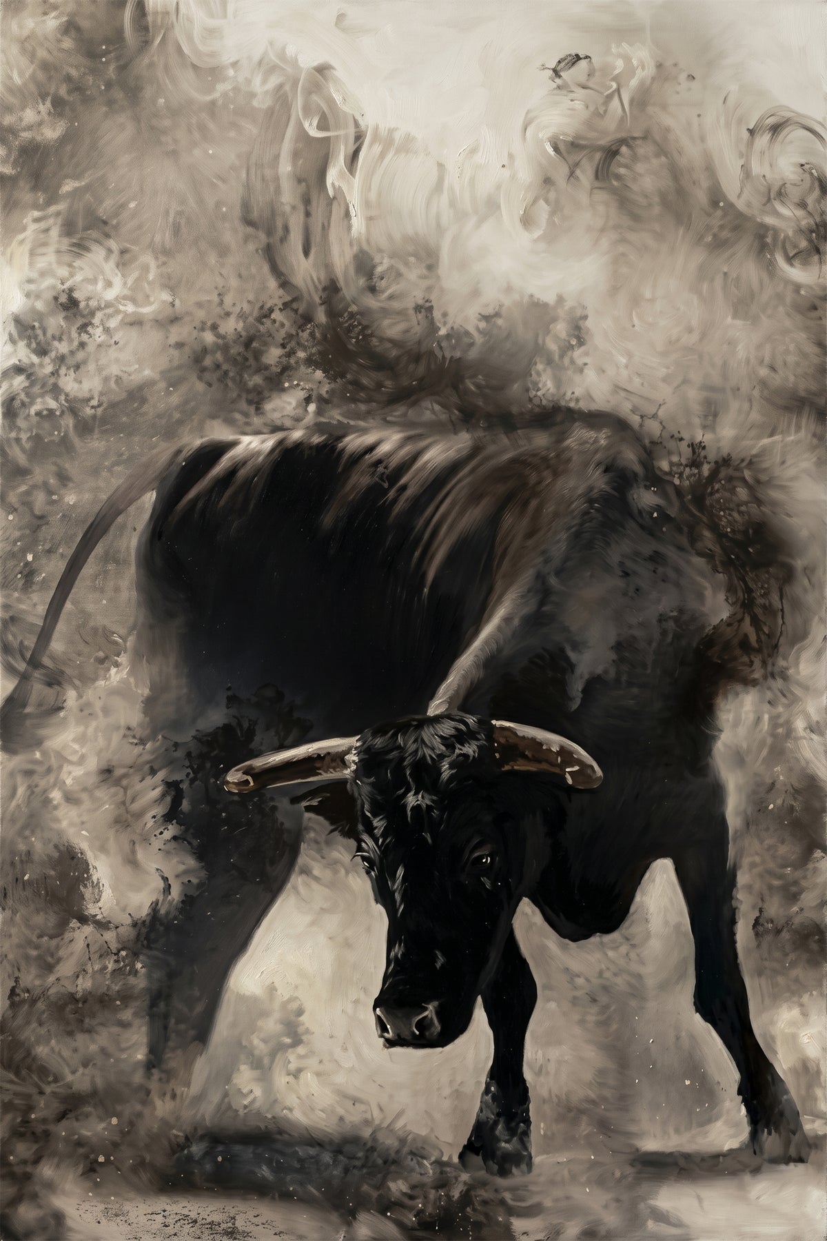 Painting Charging Bull