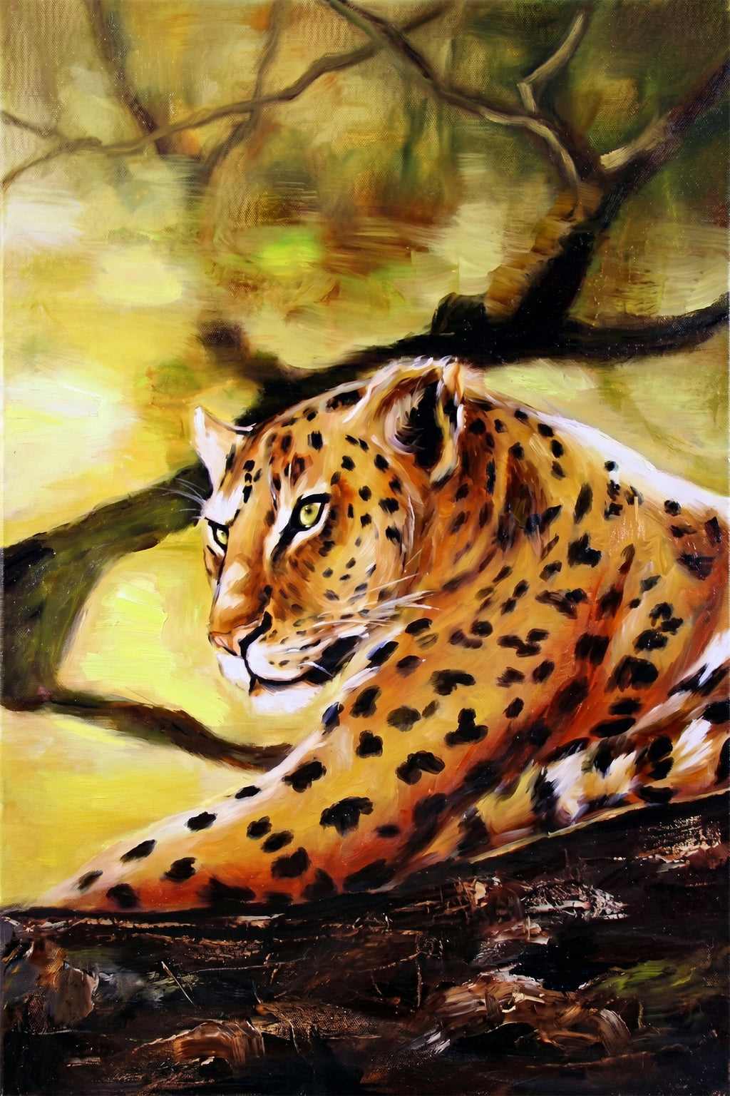 Painting Resting Leopard