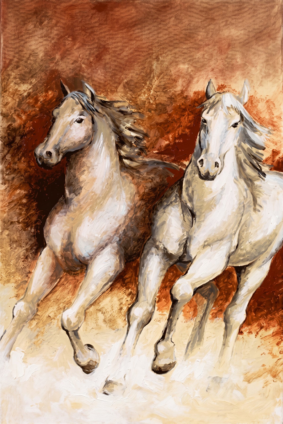 Painting Running Horses in Warm Tones