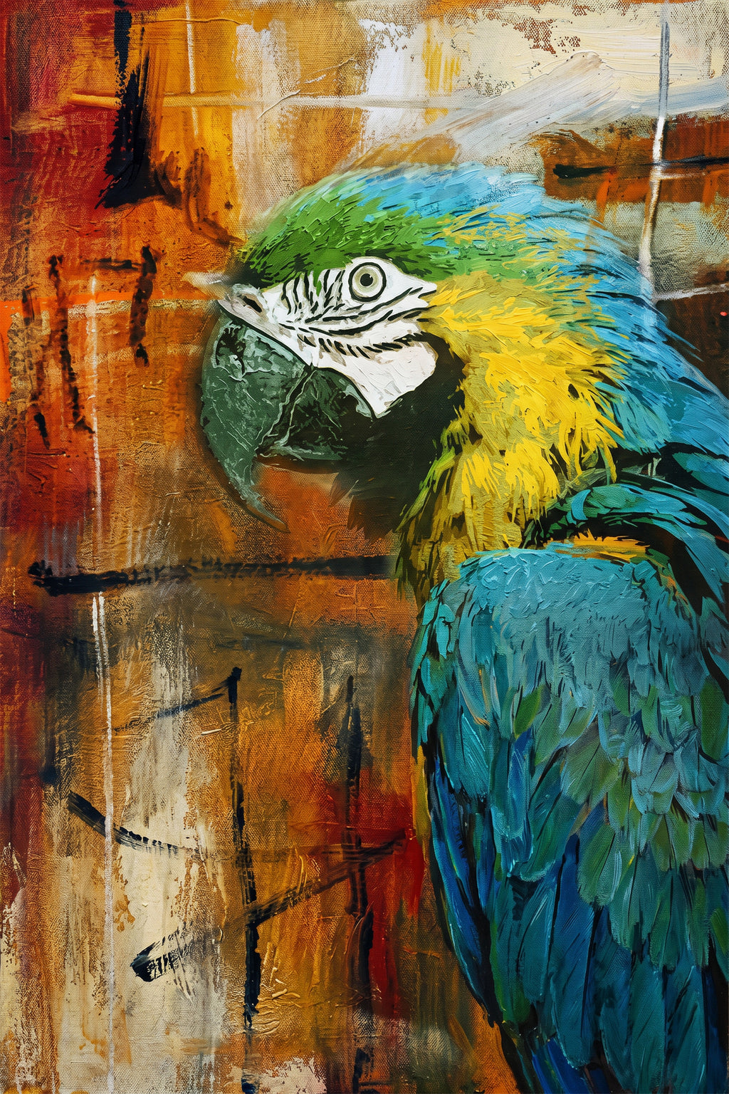 Painting Abstract Macaw