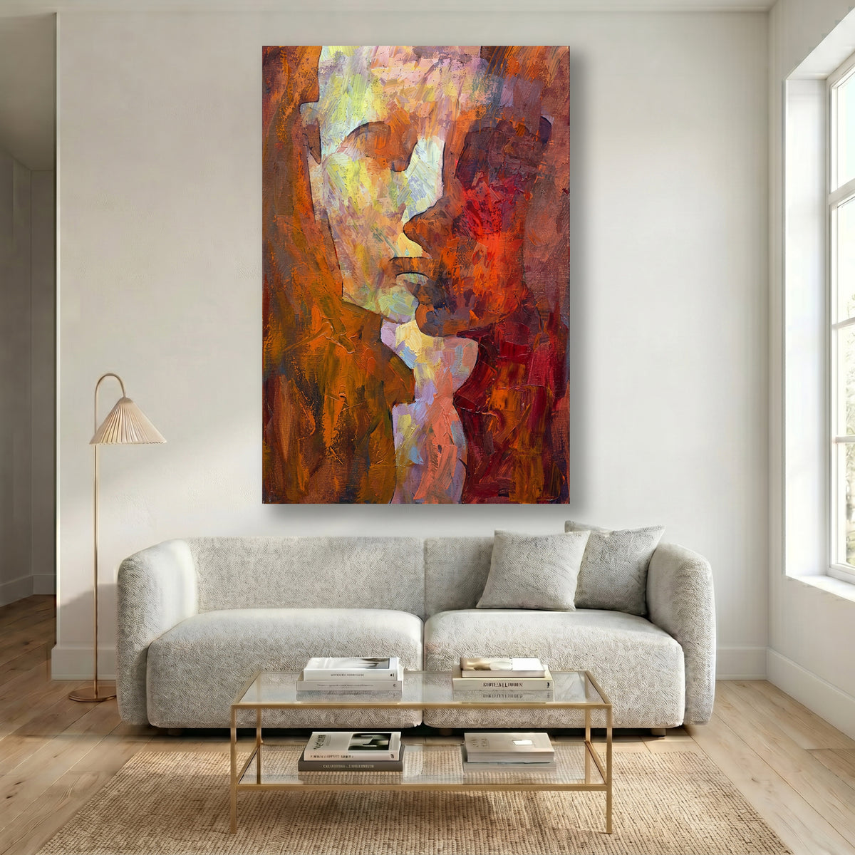 Painting Abstract Embrace or Kiss