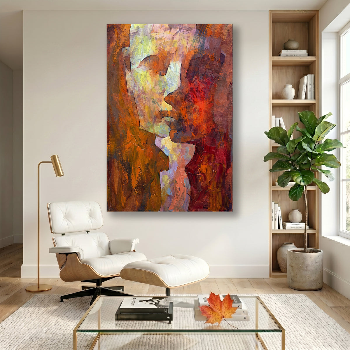 Painting Abstract Embrace or Kiss