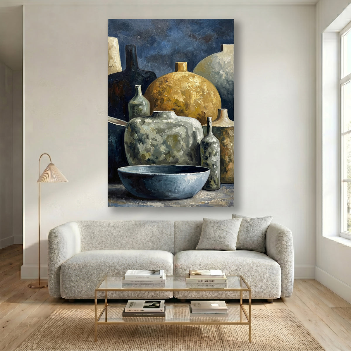 Painting Still Life with Vases and Bowl