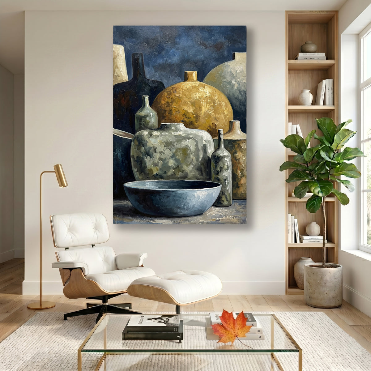Painting Still Life with Vases and Bowl