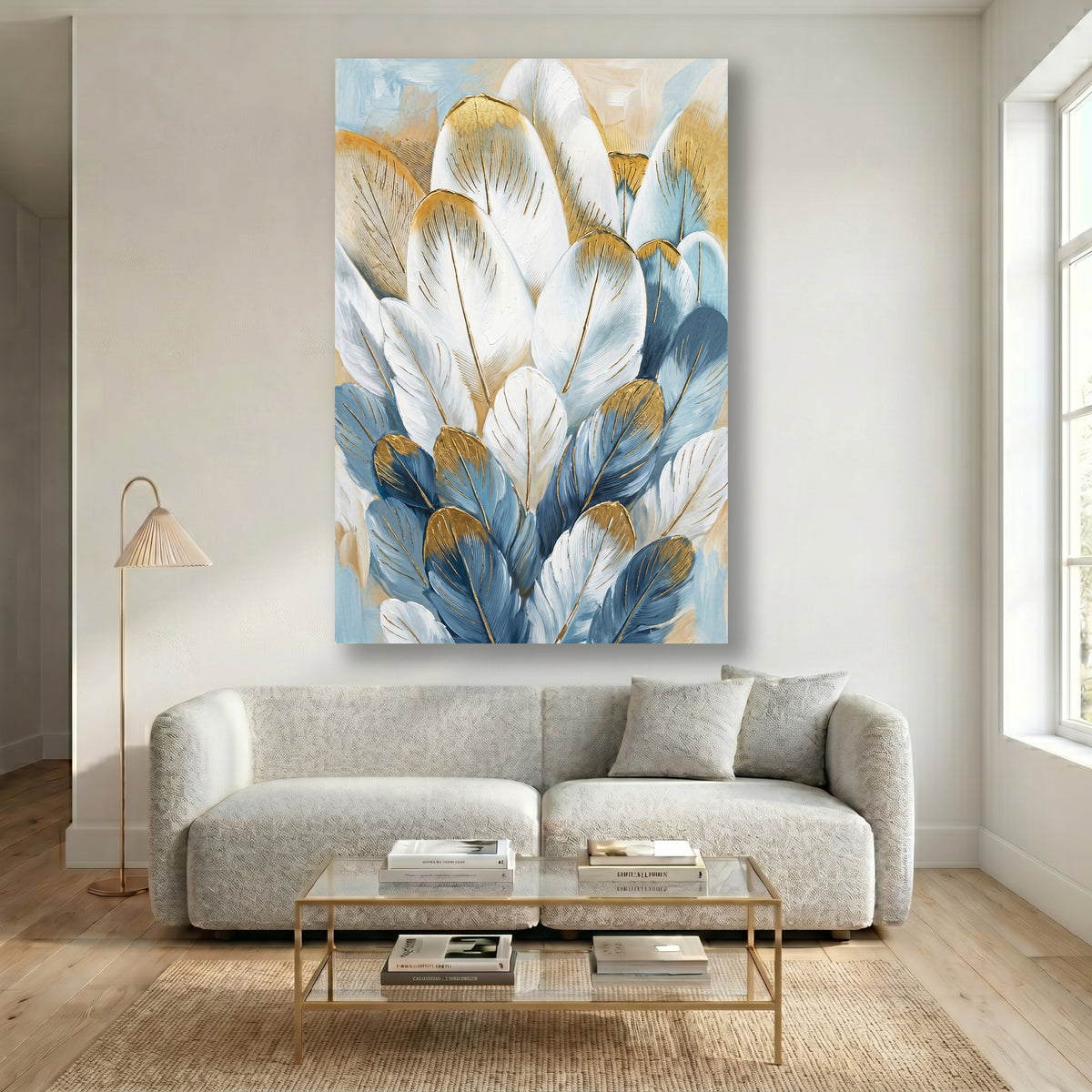 Painting Abstract Feathers with Gold Leaf