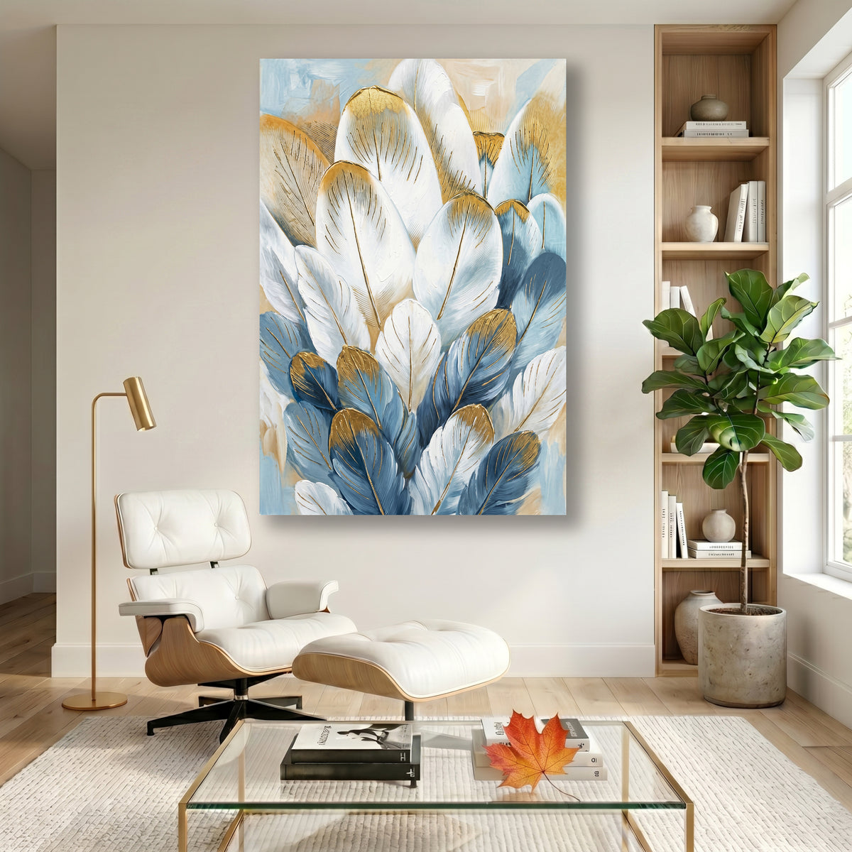 Painting Abstract Feathers with Gold Leaf
