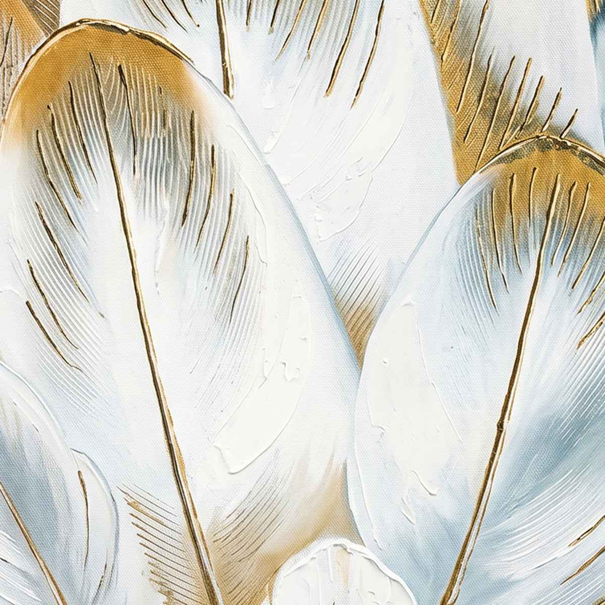 Painting Abstract Feathers with Gold Leaf