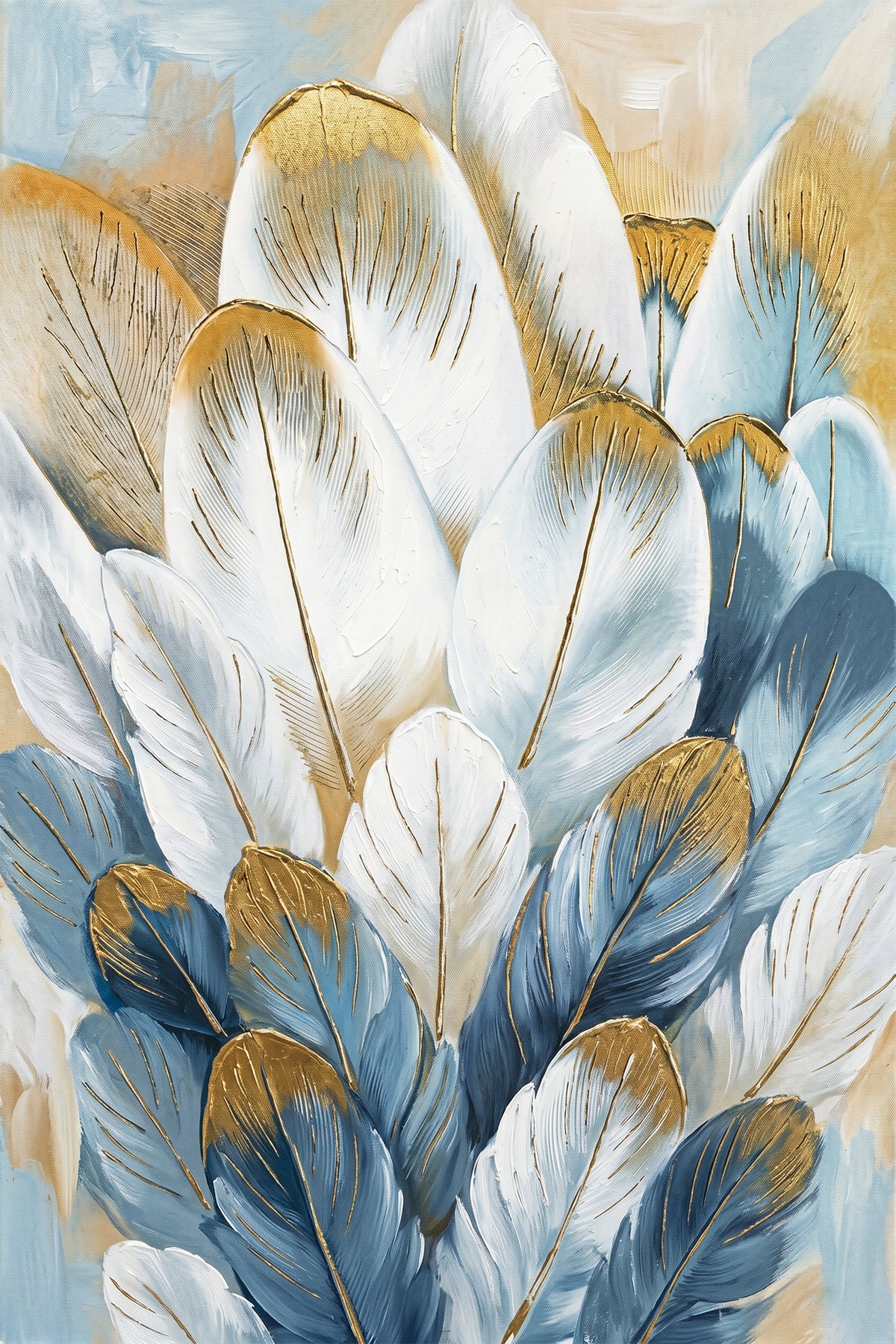 Painting Abstract Feathers with Gold Leaf