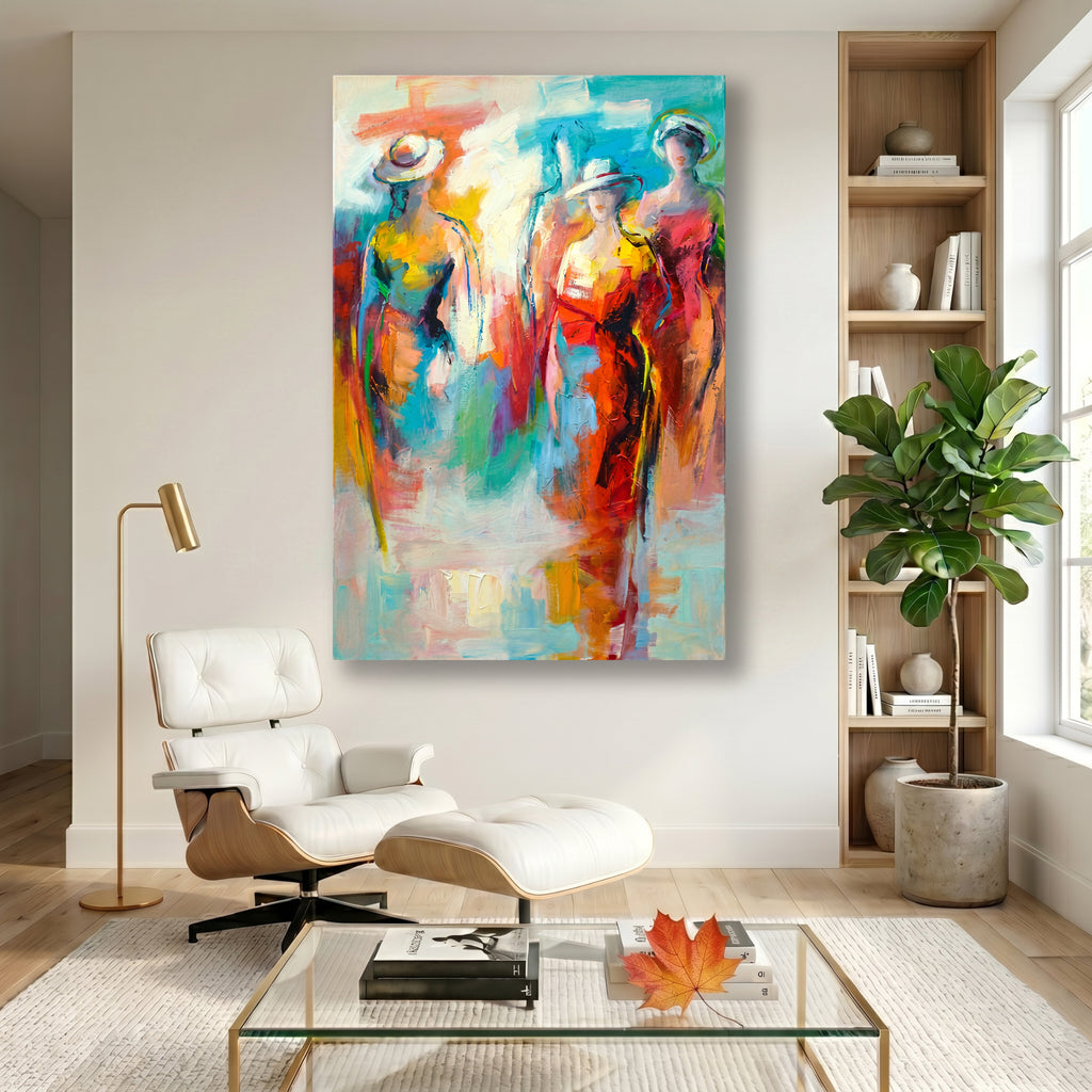 Painting Abstract Fashion Figures in Hats
